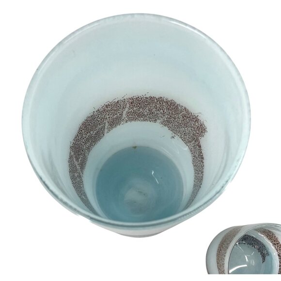 Handcrafted Blue & Copper Brown Art Glass Votive Candle Set: 10" and 4" Tall - Picture 15 of 16